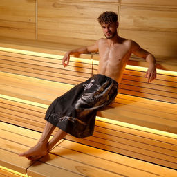 Полотенце килт вафельное мужское для бани Лев, 75?145 см, хлопок 100 %