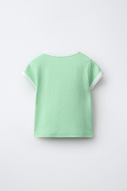 CAMISETA CONTRASTE ESTAMPADO N?MERO / verde lavado - Zara фото 2