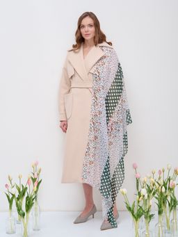 Большой, мягкий, тонкий и очень нежный двусторонний палантин с рисунком в стиле арт-деко - Tantino фото 5