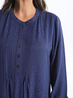 Bisiklet Yaka Desenli A Kesim Elbise