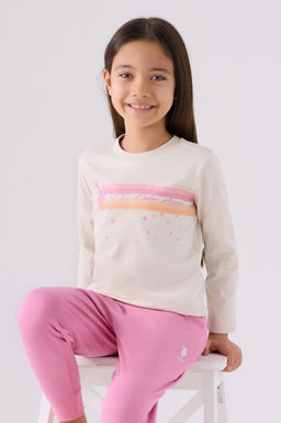 Кремовый пижамный комплект для девочки Неожиданная скидка в корзине - U.s. polo assn фото 2