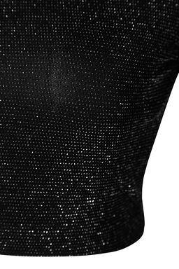 Antrasit Crop S?rt Detayl? Simli Orme Bluz TEDAW25BZ00043