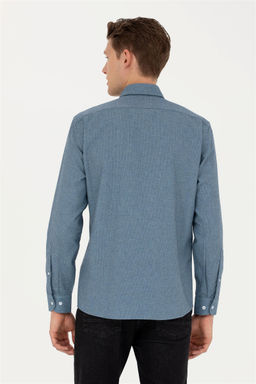 Мужская голубая рубашка с длинным рукавом - U.s. polo assn фото 3