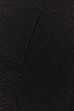 Siyah Nervurlu Beli Lastikli Flare/Ispanyol Paca Yuksek Bel Orme Pantolon TWOSS20PL0342