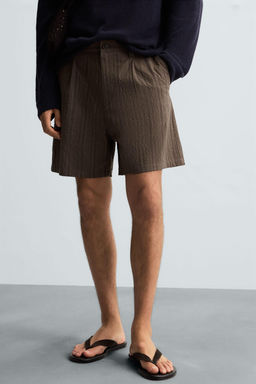 STRIPED REGULAR FIT BERMUDA SHORTS - Zara фото 5