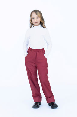 Брюки на поясе демисезонные бордовые