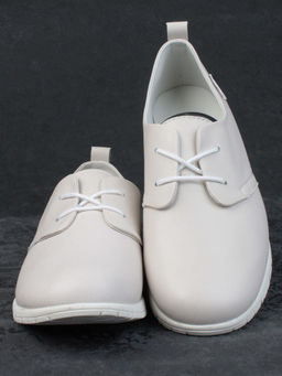 03-FDE16-1P BEIGE Полуботинки спортивные женские (натуральная кожа) - Фабричный китай фото 10