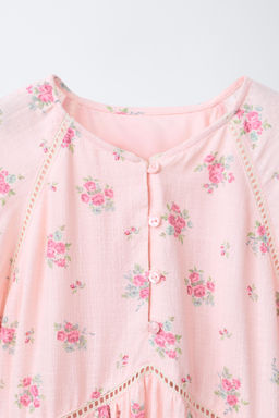 VESTIDO ENTREDOS FLORES / Rosa pastel - Zara фото 4