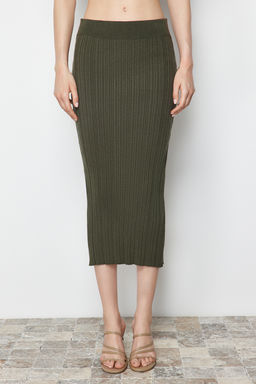 TRENDYOLMILLA Haki Midi Triko Premium Iplik/ Ozel Iplik Etek TWOSS24ET00042  фото 10