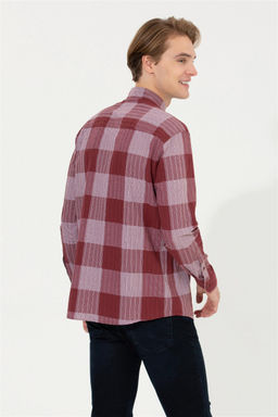 Рубашка мужская U.S. Polo Assn в шотландскую клетку красная  фото 11