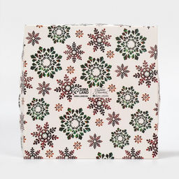 Цена за 5 шт. Коробка для кондитерских изделий новогодняя с пластиковой крышкой «С Новым годом», 21×21×3 см