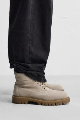 LACE-UP LEATHER BOOTS - Zara фото 3