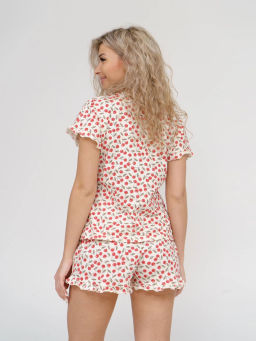 Пижама женская, цвет зеленый красный белый