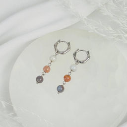 Серьги тройные из ботсванского Агата