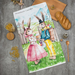 Полотенце Этель Семейного счастья 40х73 см, 100% хлопок, саржа 190 гр/м2