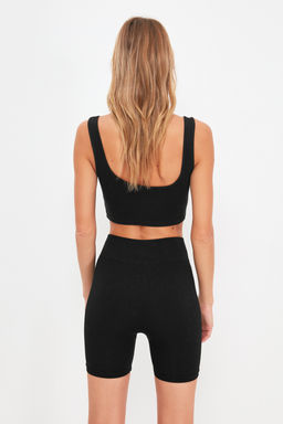 TRENDYOLMILLA Siyah Seamless/Dikissiz Orme Spor Sort/K?sa Tayt TWOSS21SR0707  фото 8
