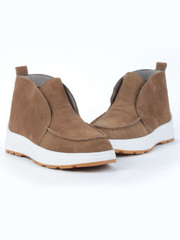 01-5280-11 BROWN Ботинки демисезонные женские (натуральная замша, байка)