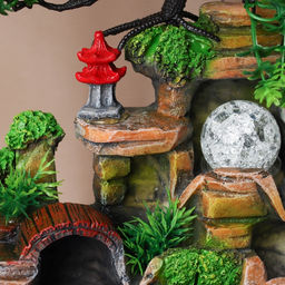 Фонтан настольный «Каменные ступеньки под деревом», 27×16 см, с подсветкой