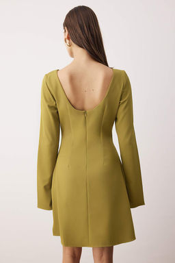 Yag Yesil Duz Cep Detayl? K?sa / Mini Dokuma Elbise TWOAW26EL00183 - Trendyolmilla фото 4