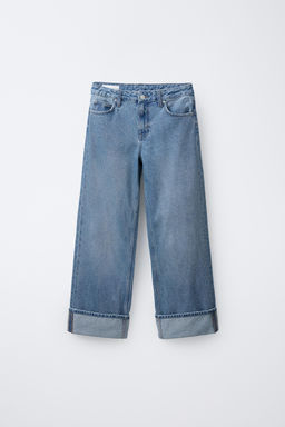 TURN-UP WIDE-LEG JEANS