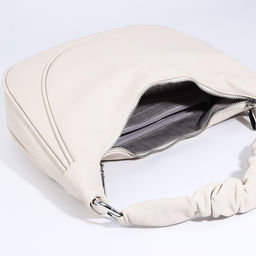 Сумка-мешок на молнии, наружный карман, длинный ремень, цвет светло-бежевый - Simaland фото 7