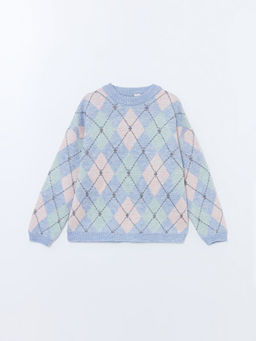 Bisiklet Yaka K?z ?ocuk Triko Kazak