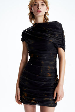 Vestido drapeado de malla - H&m фото 2