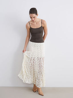 Beli Lastikli Dantelli F?rf?rl? Etek