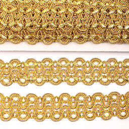 Тесьма отделочная TBY арт.909 шир.40 мм цв.золото уп.13.71м