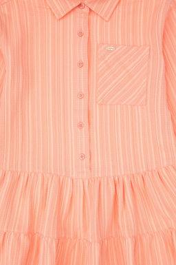 Тканое платье цвета лосося для девочки Неожиданная скидка в корзине - U.s. polo assn фото 5