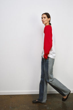 CONTRAST LONG SLEEVE T-SHIRT - Zara фото 4