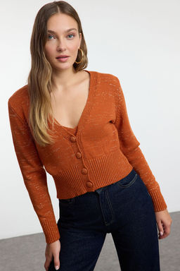 TRENDYOLMILLA Kiremit Crop Bluz-H?rka Tak?m Triko H?rka TWOAW25HI00199  фото 2