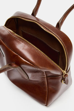 LEATHER BOWLING BAG - Zara фото 6