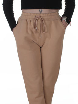2226-K BEIGE Брюки спортивные утепленные женские (85% хлопок, 10% полиэстер, 5% спандекс)