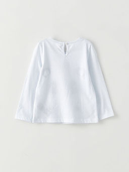 Bisiklet Yaka Uzun Kollu Bask?l? K?z Bebek Ti??rt - Waikiki фото 2