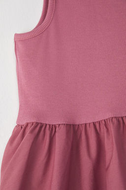 Gul Kurusu K?z Cocuk Pamuklu Basic Kolsuz Balon Etekli Mini Bayraml?k Orme Elbise TKDSS25EL00067 - Trendyolmilla фото 2