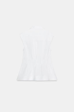 CAMISA PLIEGUES MANGA SISA ZW COLLECTION / Blanco