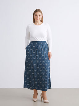 Beli Lastikli Desenli A Kesim Etek