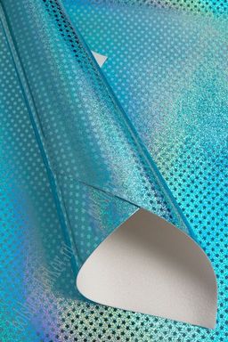 Кожзам голографик "Звездочки" А4 (5 листов) SF-5839, голубой №6