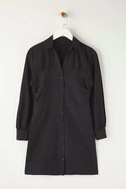 Siyah Buzgu Detayl? K?sa / Mini Dokuma Gomlek Elbise TWOAW26EL00188 - Trendyolmilla фото 5