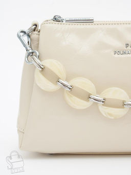 Сумка женская кожаная 1230-2Y apricot white Polina&Eiterou  в Новосибирске