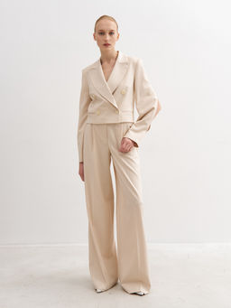 Молочные брюки палаццо