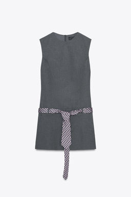 SHORT DRESS WITH TIE BELT - Zara фото 5