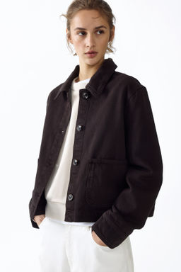 Chaqueta camisera en sarga de algod?n - H&m фото 3