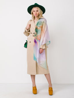 Большой, мягкий, тонкий и очень нежный двусторонний палантин с рисунком в стиле арт-деко - Tantino фото 2