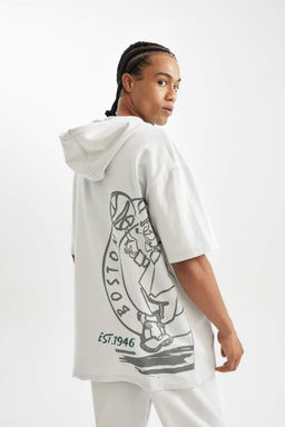 DeFactoFit Футболка Oversize с капюшоном и короткими рукавами NBA Boston Celtics