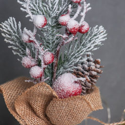 Новогодняя композиция на стол «Зимнее волшебство. Яркий праздник», в мешочке, 26×10 см