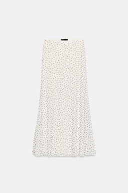 FALDA TUL ESTAMPADO LUNARES / Blanco / Negro - Zara фото 9