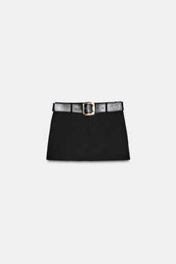 LOW-RISE BELTED SKORT