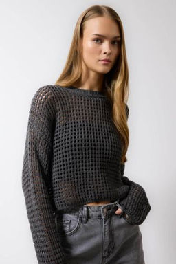 Regular Fit Bisiklet Yaka Krose Triko Kazak